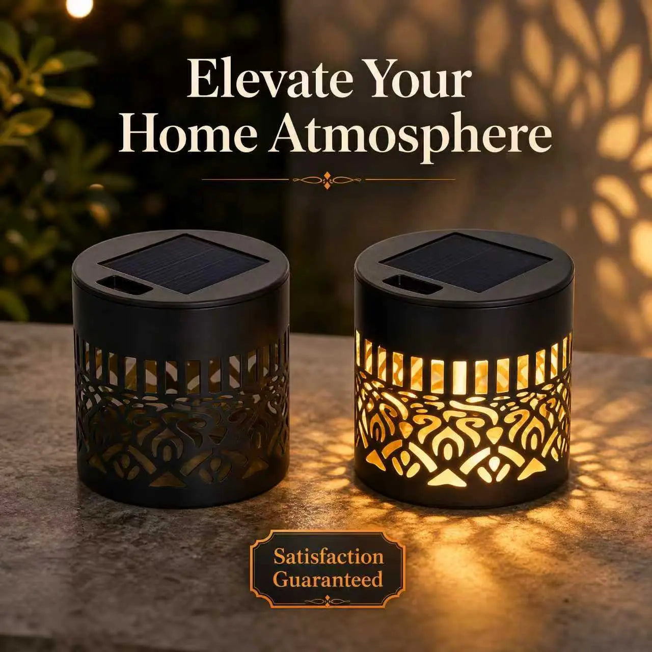Illuminate Your Outdoors with 2/4 Packs of Color-Changing Solar Mandala Projection Wall Lights - Stunning Waterproof Metal Decor for Patios, Gardens, and Backyards