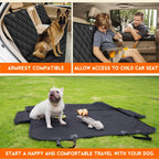 Dog Car Seat Cover, Back Seat Cover for Dogs Pet Car Seat Protector Waterproof Bench Car Seat Cover, Non-Slip Rear Seat Cover Fits Middle Armrest for Most Cars Suvs Trucks - Black